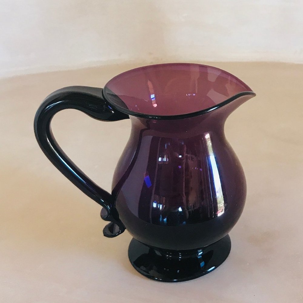 Vintage Collectible Purple Glass Pitcher / Carafe